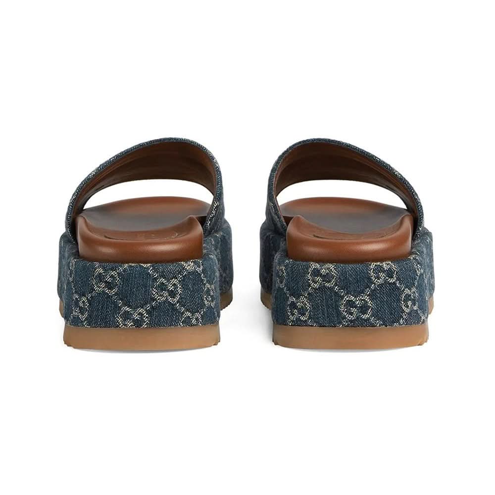 Gucci Angelina 55mm platform sandals "Blue/Brown" - Copva