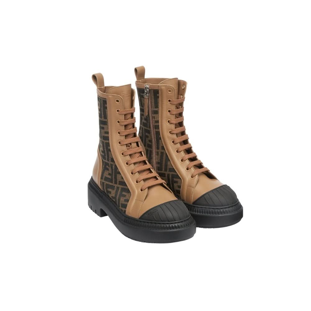 Fendi Wmns FF Motif Domino Biker Boot 'Beige' - Copva
