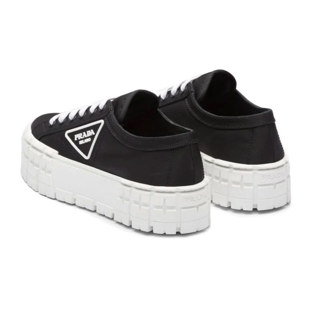 Prada Gabardine Wheel Platform 'Black White' - Copva