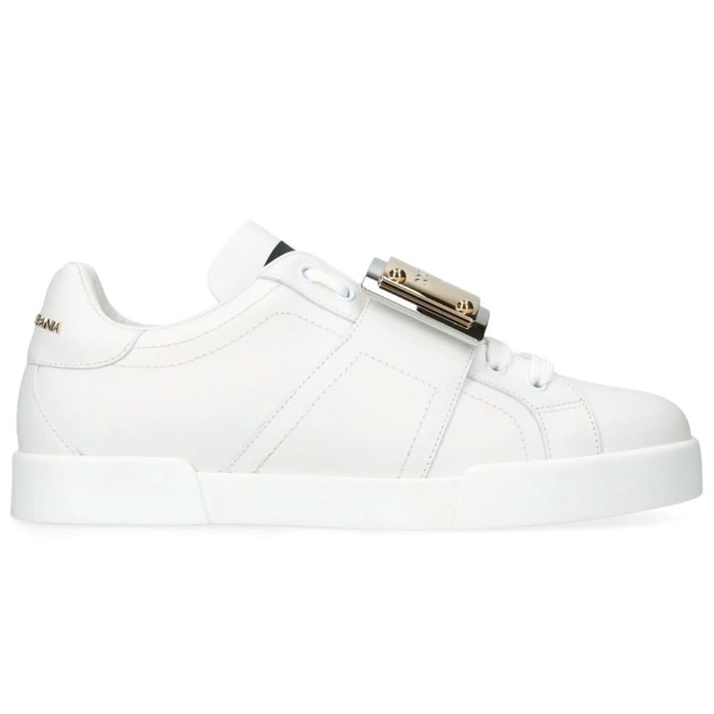 DOLCE & GABBANA Leather Portofino Buckle "White" - Copva