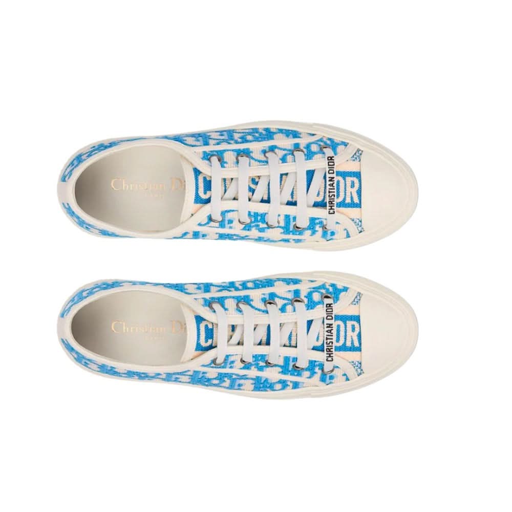 Dior Wmns Walk'N'Dior Embroidered Cotton Low 'Dior Oblique - Corn Flower' - Copva