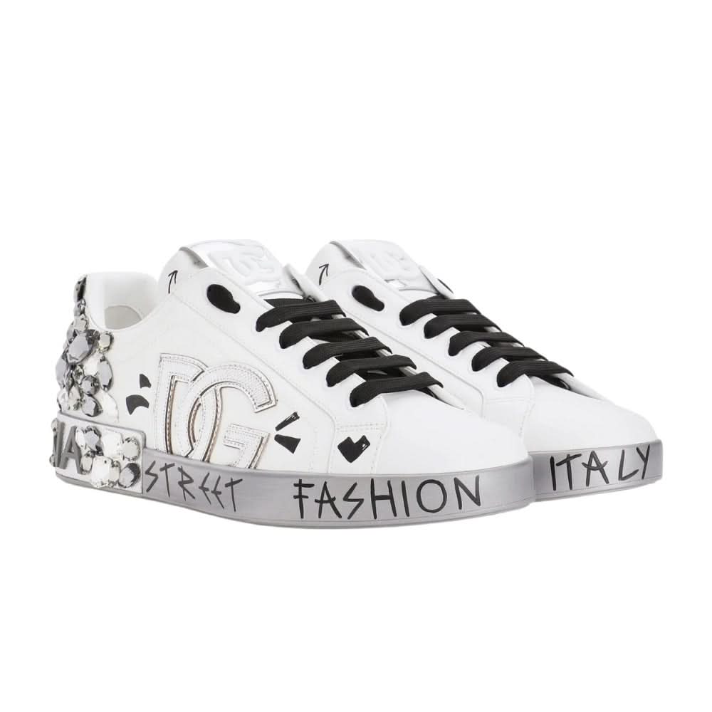 DOLCE & GABBANA White ‘Portofino’ Sneakers - Copva