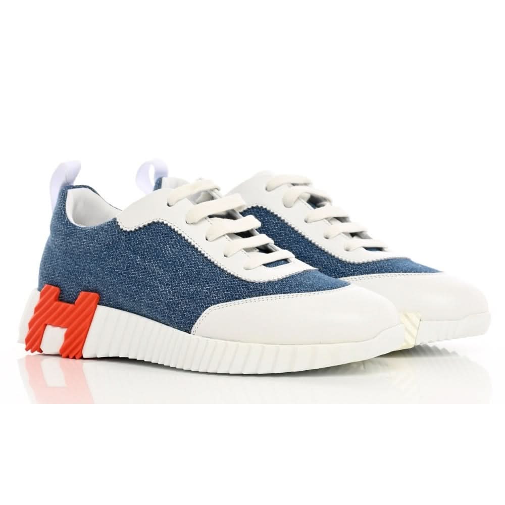Hermès Denim Suede Goatskin Bouncing "Bleu Clair White" - Copva