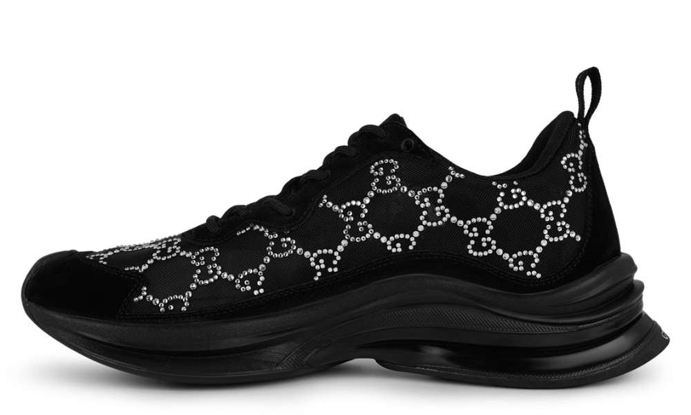 Gucci Crystal Gg Run Sneakers "Black"