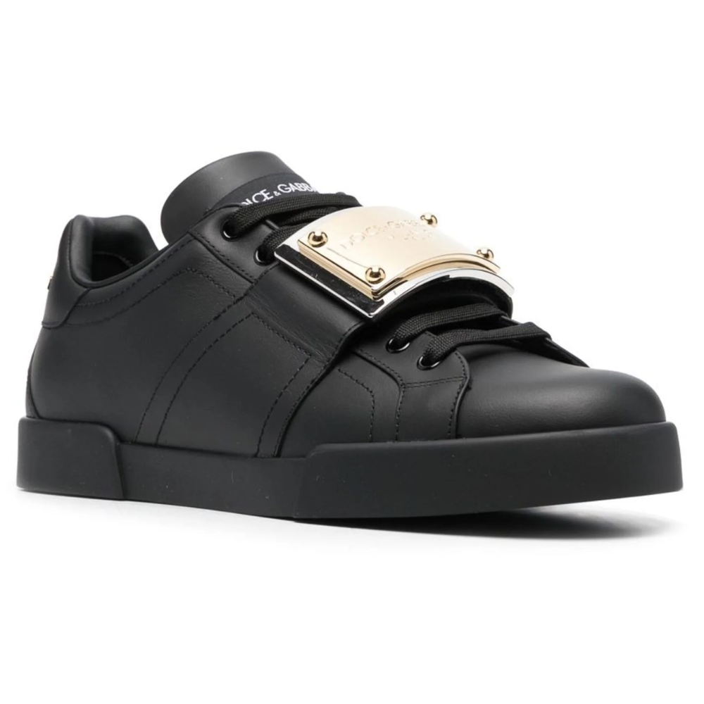 DOLCE & GABBANA Leather Portofino Buckle "Black"
