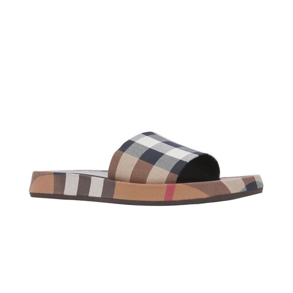 Burberry check-print cotton slides - Copva