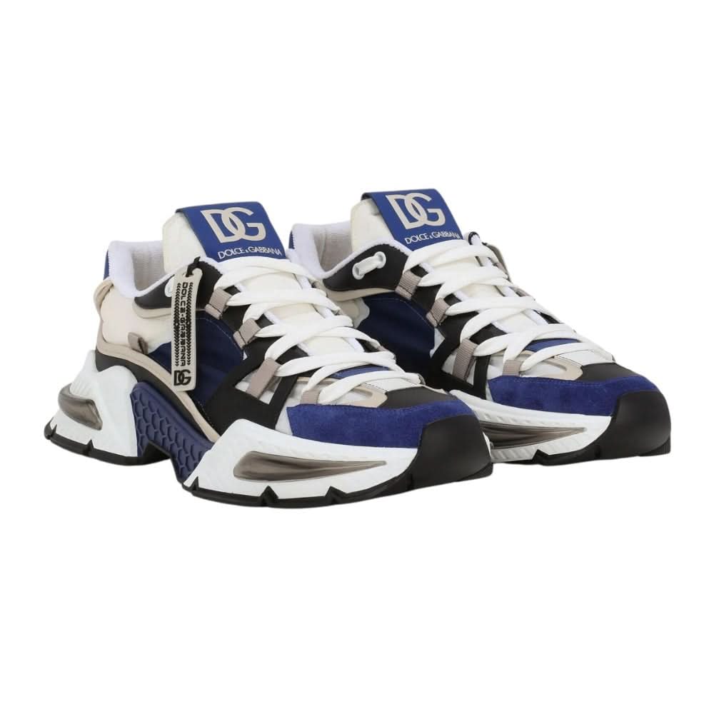 Dolce & Gabbana Men's Blue Mixed-material Airmaster Sneakers - Copva