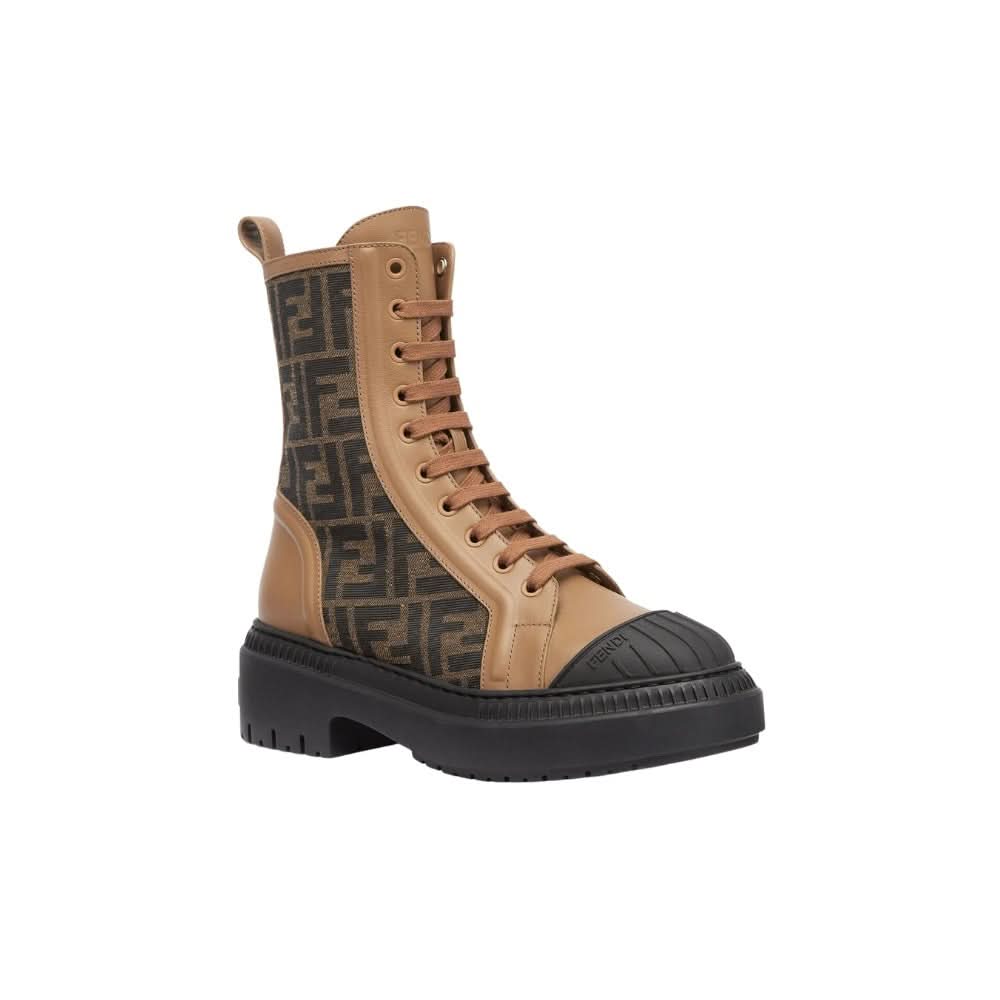 Fendi Wmns FF Motif Domino Biker Boot 'Beige' - Copva