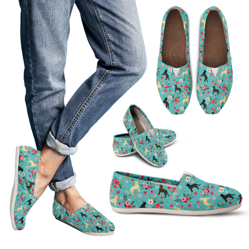 Labrador Retriever Flower Casual Shoes