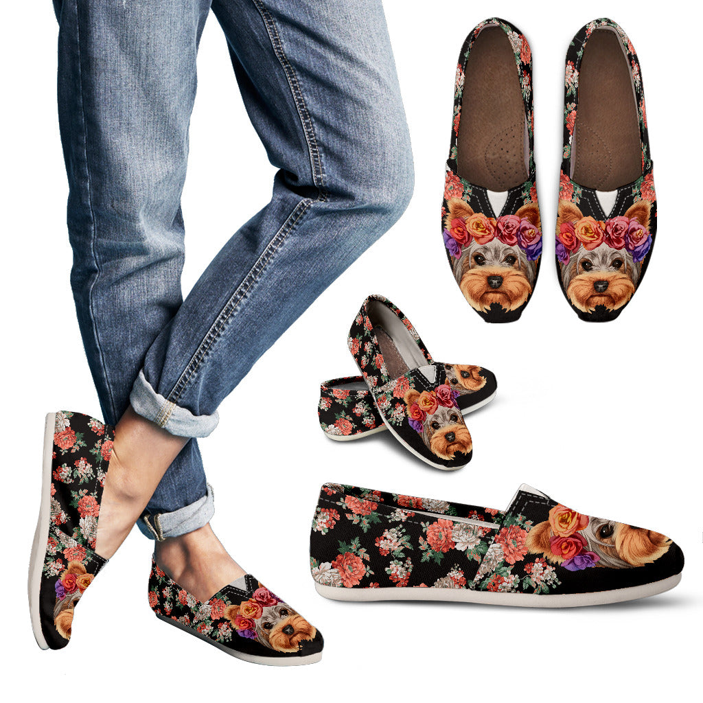 Floral Yorkie Casual Shoes