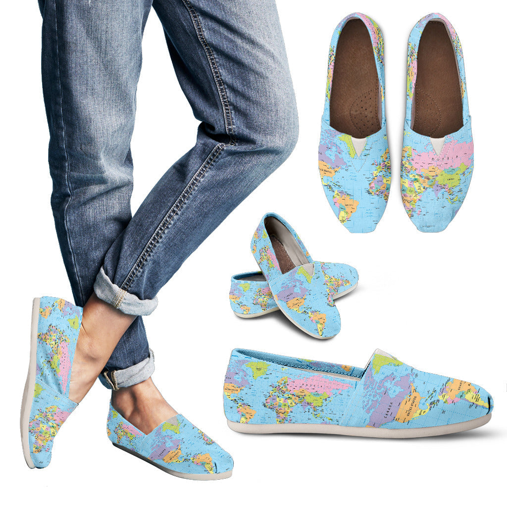 Geography Globe Casual Shoes