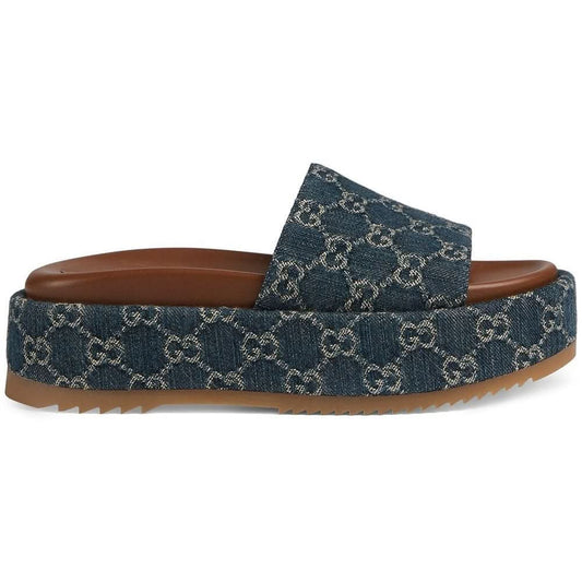 Gucci Angelina 55mm platform sandals "Blue/Brown" - Copva