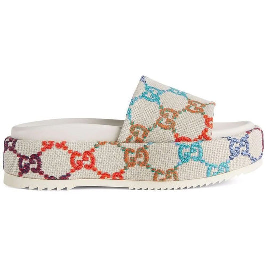 Gucci GG jacquard platform slides - Copva