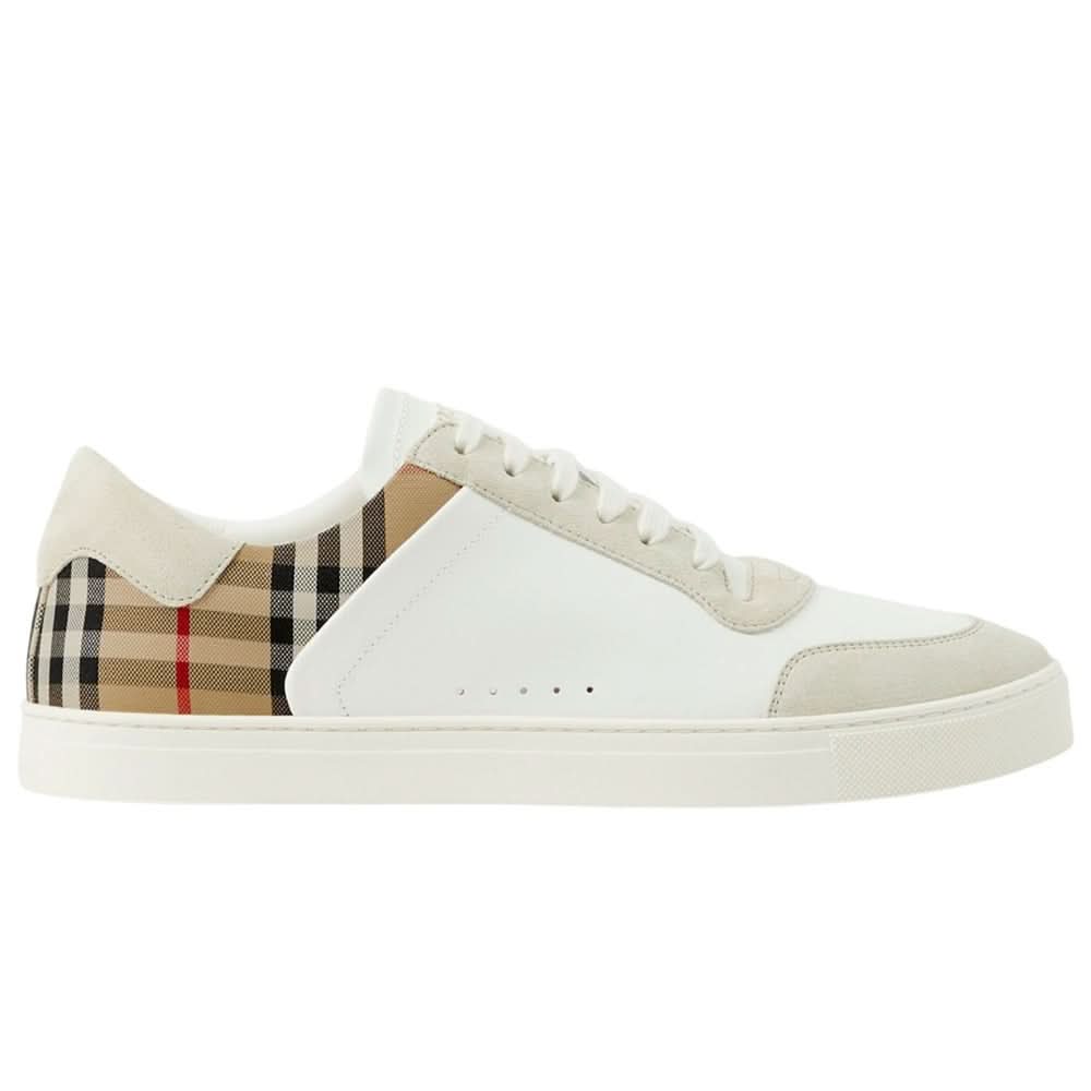 Burberry Check Panelled Sneakers 'Natural White Archive Beige' - Copva