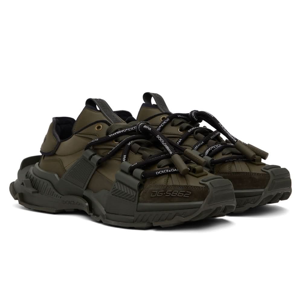 Dolce & Gabbana Khaki Space Low-Top Sneakers - Copva