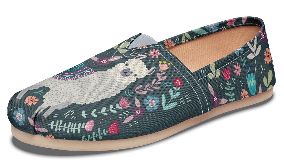 Floral Llama Casual Shoes