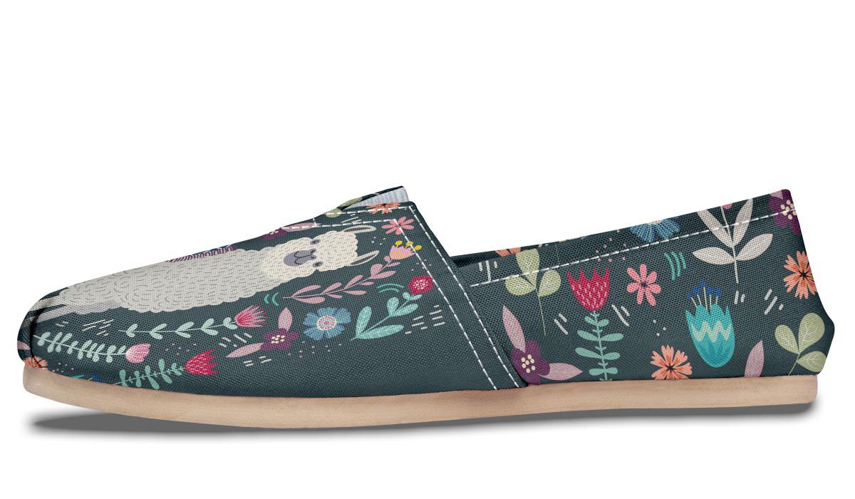 Floral Llama Casual Shoes