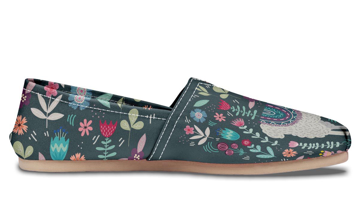 Floral Llama Casual Shoes