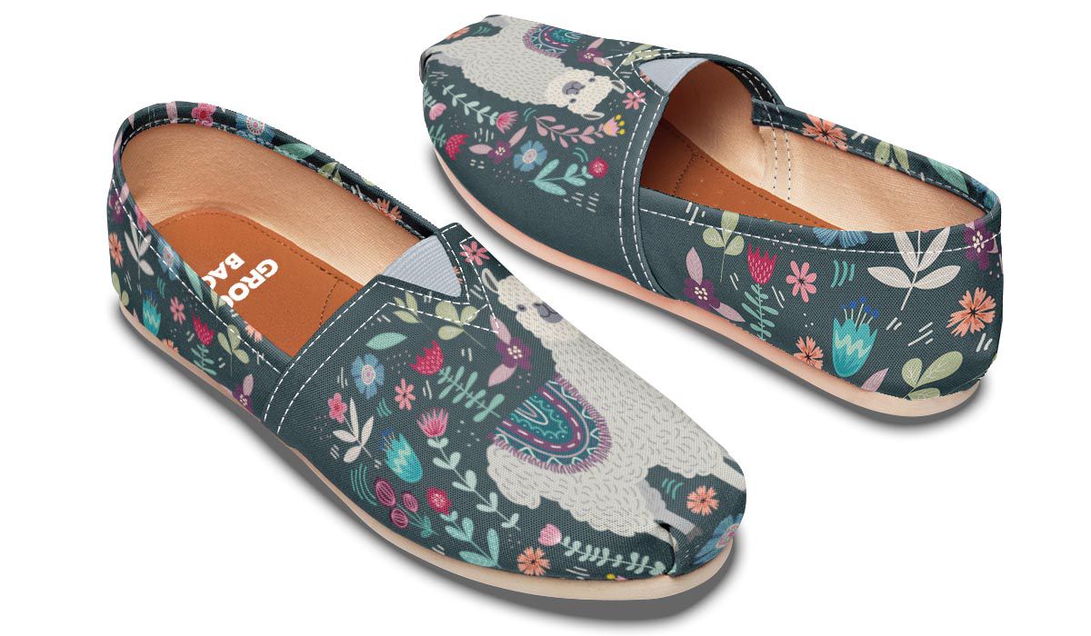 Floral Llama Casual Shoes