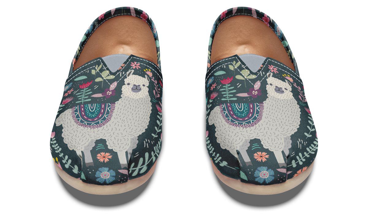 Floral Llama Casual Shoes