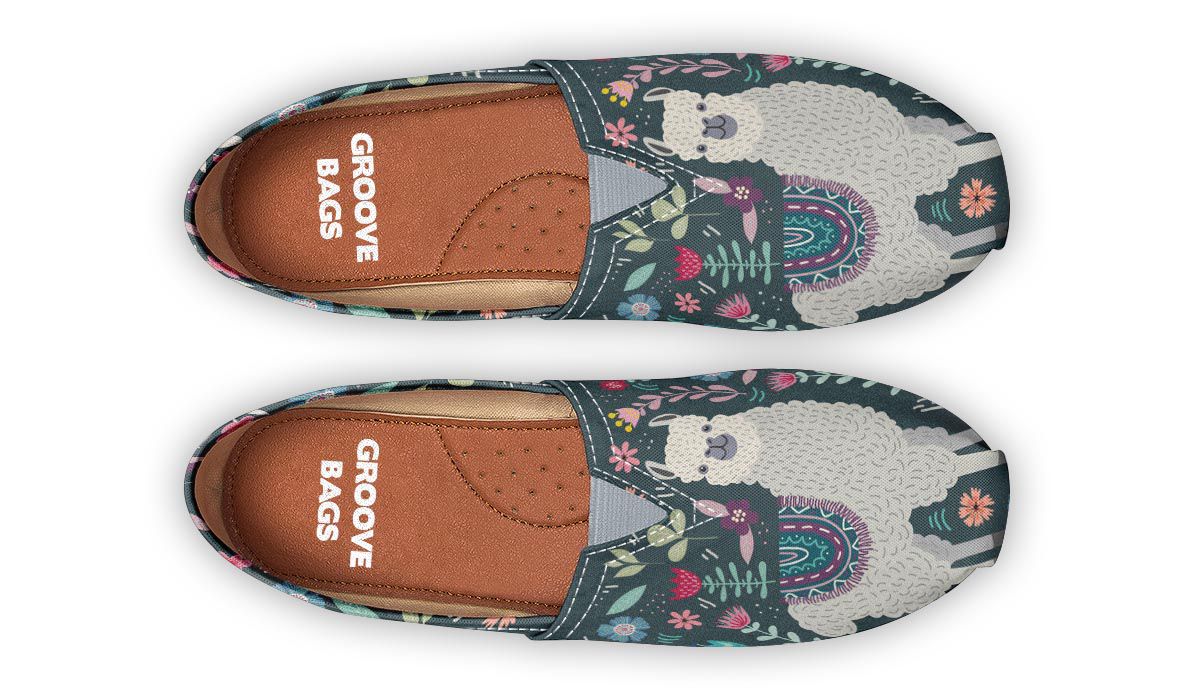 Floral Llama Casual Shoes