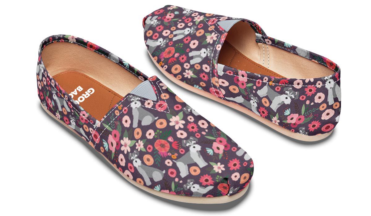 Schnauzer Flower Casual Shoes