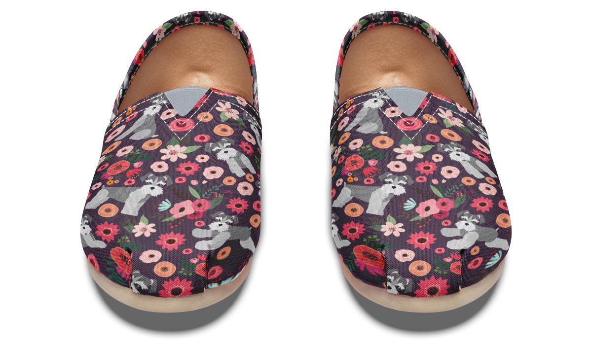 Schnauzer Flower Casual Shoes