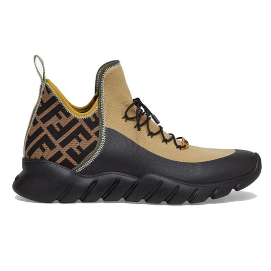 Fendi Ff Motif Mesh Slip-on Sneakers In Beige - Copva