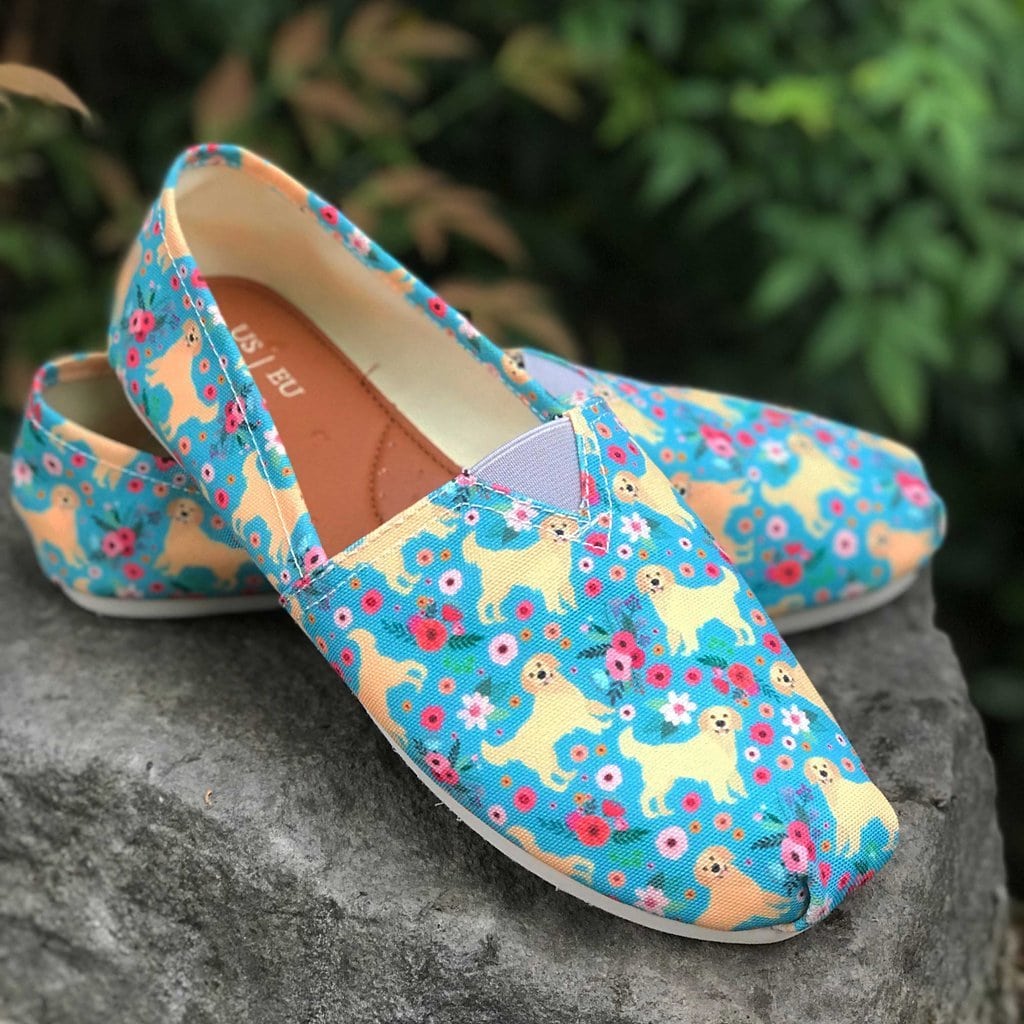 Golden Retriever Flower Casual Shoes