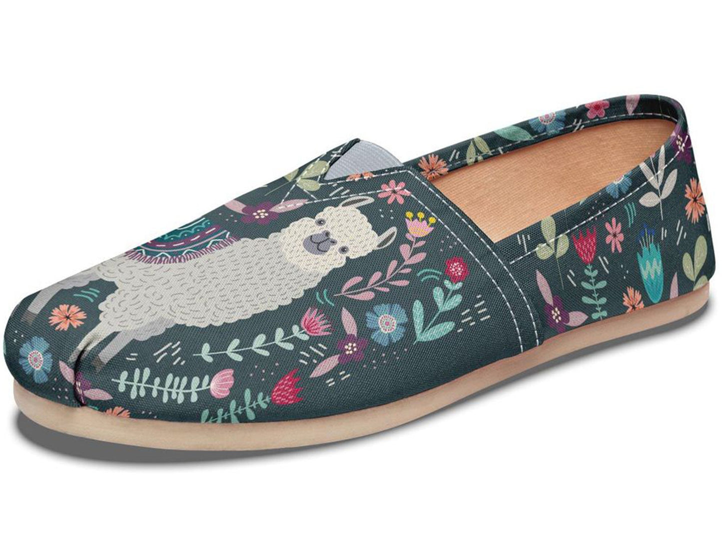 Floral Llama Casual Shoes