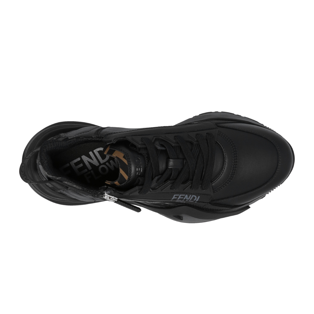 Fendi Flow Black leather low-tops - Copva